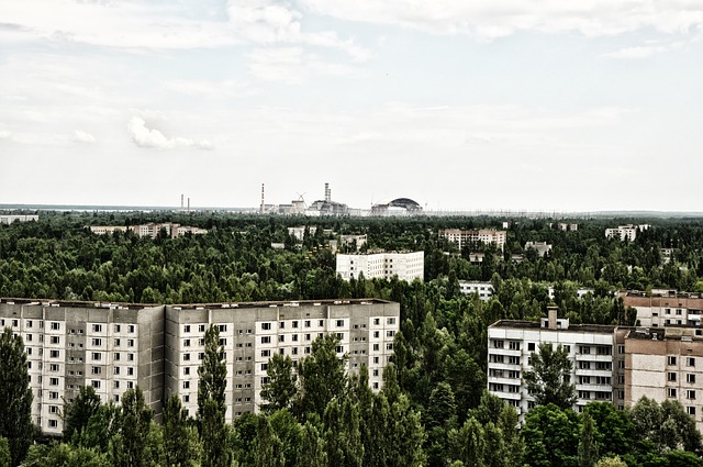 pohled na Černobyľ